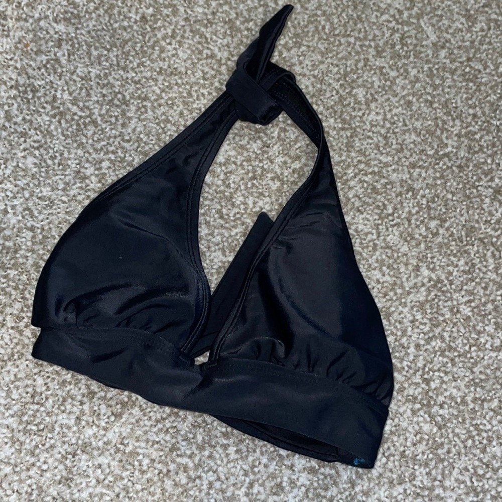 Black halter swimsuit top